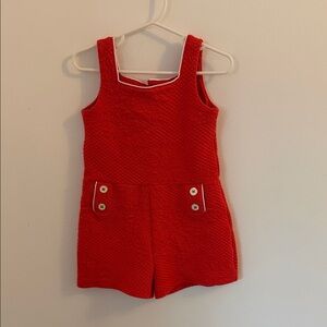 Janie and Jack -3t Red Sleeveless Kids Romper